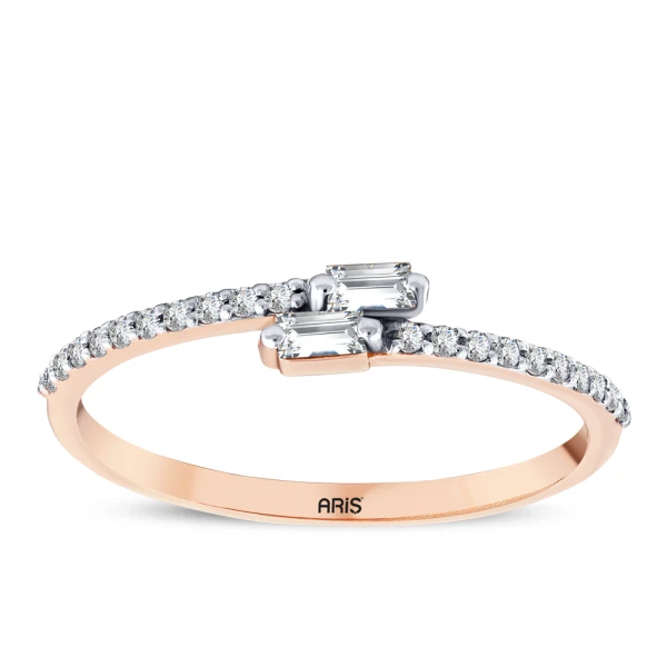 0,18 Karat Baguette-Diamantring