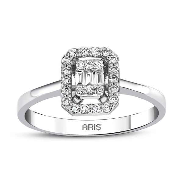 0,38 Karat Baguette-Diamantring