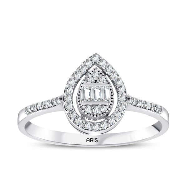 0,23 Karat Baguette-Diamantring