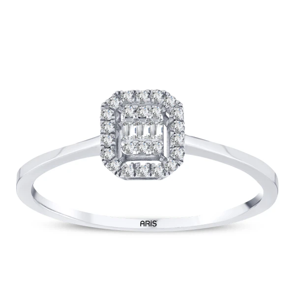 0.14 Karat Baguette-Diamantring
