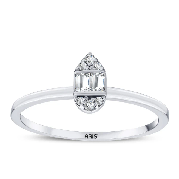 0,11 Karat Baguette-Diamantring