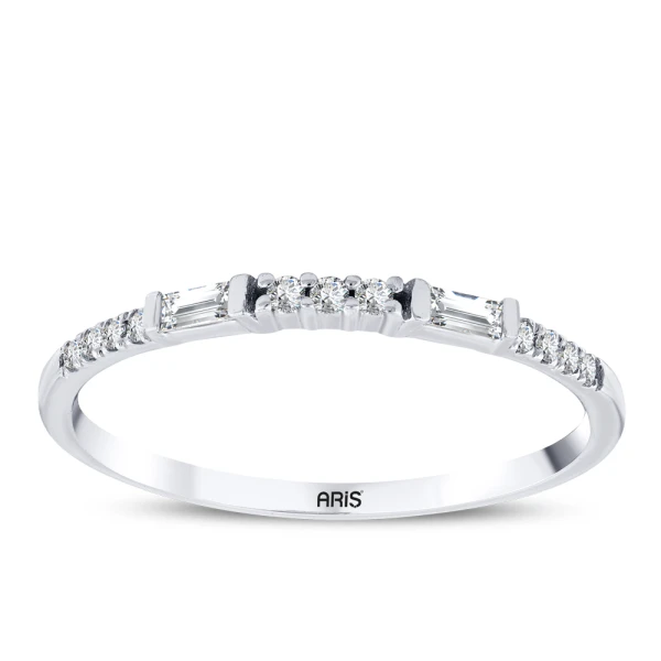 0,11 Karat Halbmemory-Diamantring