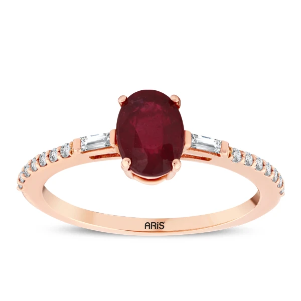Oval Rubin-Diamantring