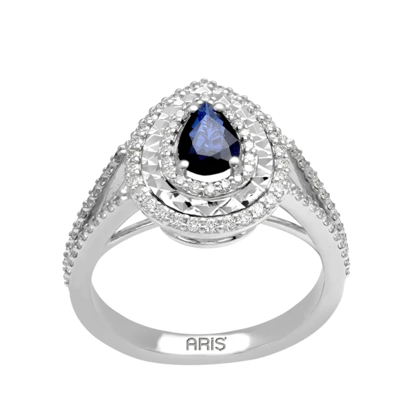 1,05 Karat Fantasie Saphir-Diamantring