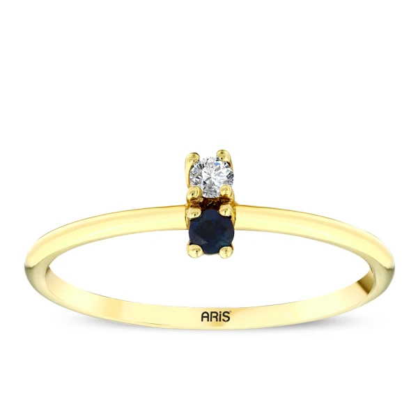 0,10 Karat Saphir-Diamantring