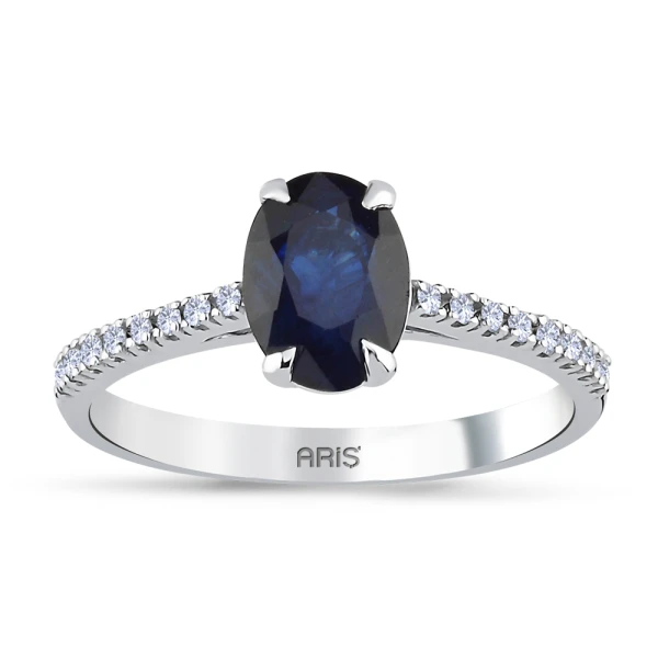 1,24 Karat Oval Saphir-Diamantring