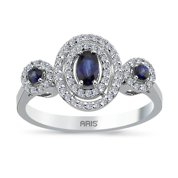 0,56 Karat Fantasie Saphir-Diamantring