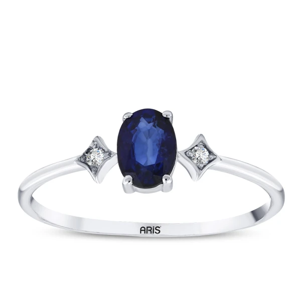 0,52 Karat Oval Saphir-Diamantring