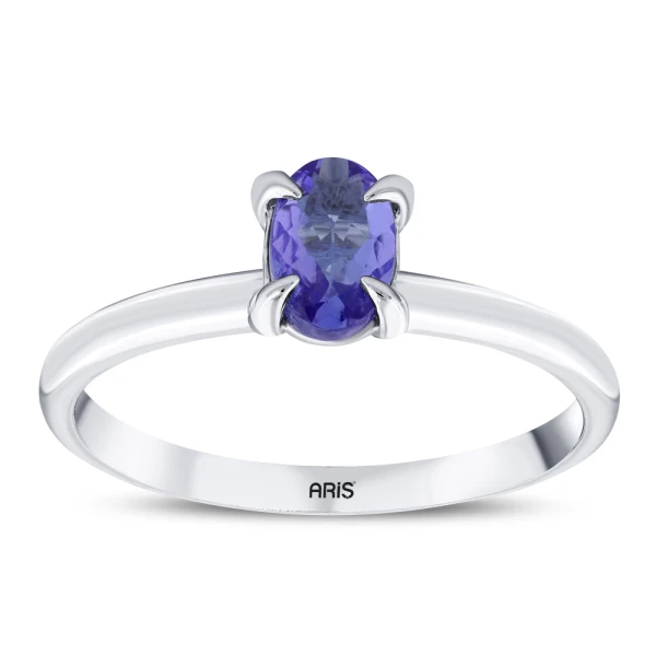 0,54 Karat Ovaler Tansanit-Ring
