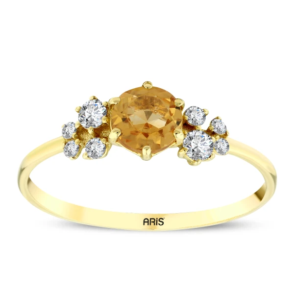 Citrin-Diamantring