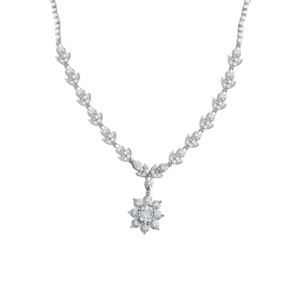 Diamant Baguette Collier mit Diamanten