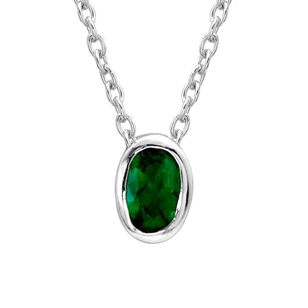 Ovaler Smaragd Gold Kette