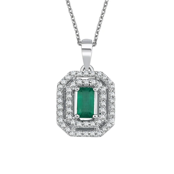 Diamant Smaragd Halskette