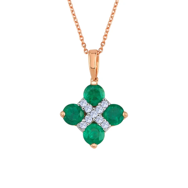 Diamant Smaragd Halskette