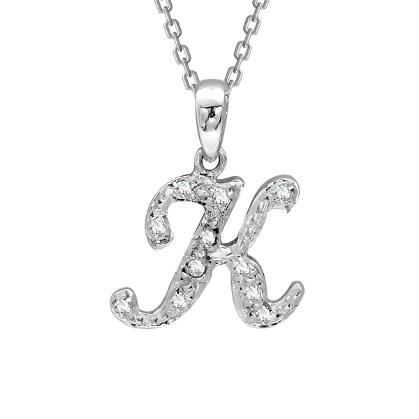Diamant K Buchstaben Halskette