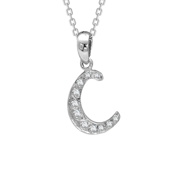 Diamant C Buchstaben Halskette