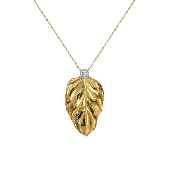 Diamant Blatt Kette