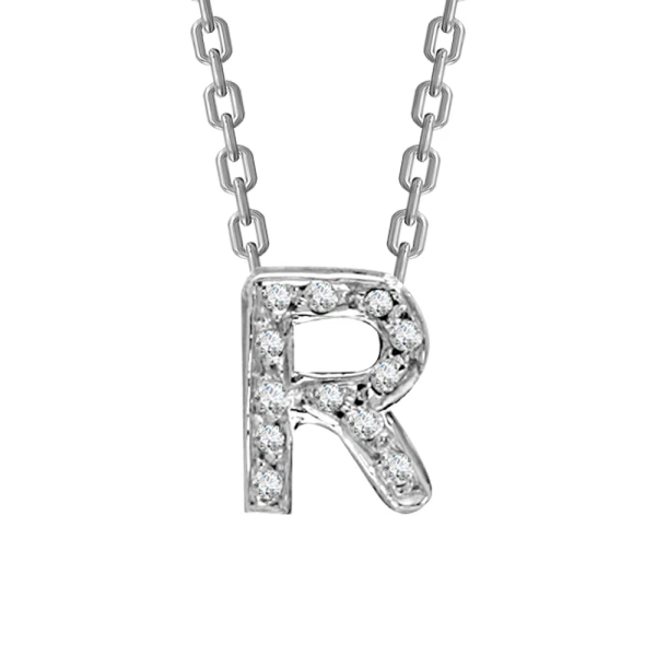Diamant R Buchstaben Halskette
