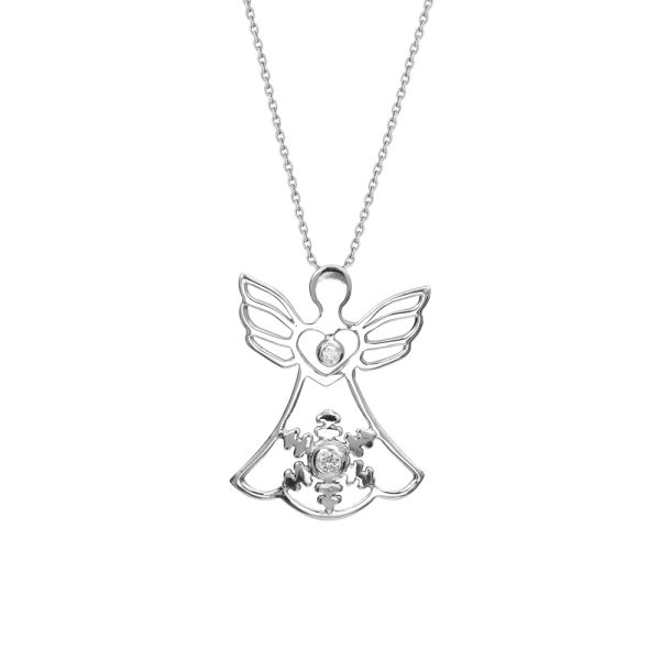 Diamant Schneeflockenengel Kette
