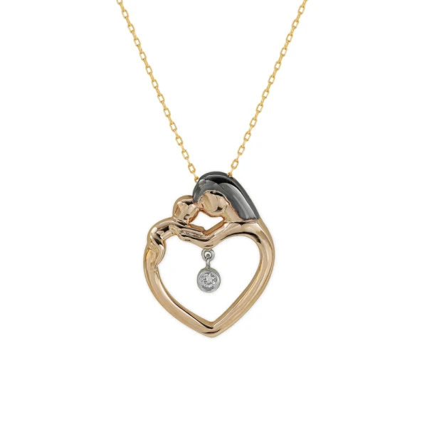 Diamant Mutter-und-Baby Kette mit Diamant