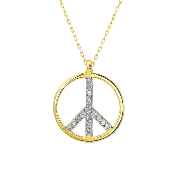Diamant Friedenssymbol Halskette (Peace)
