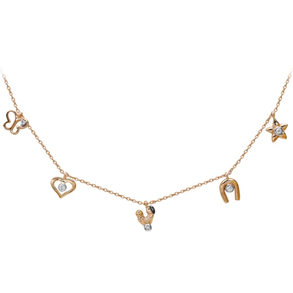 Diamant Fünf Glück Kette