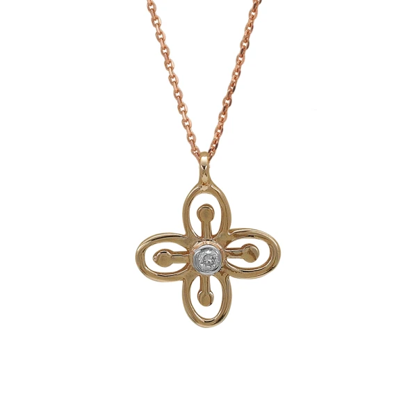 Diamantkette mit Adinkra Lebenssymbol (Bese Saka)