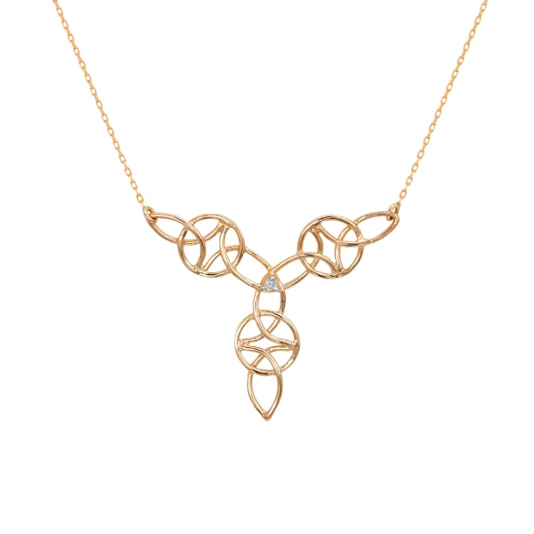 Keltische Symbole – Diamant Gold Ewige Liebe (Serch Bythol) Kette
