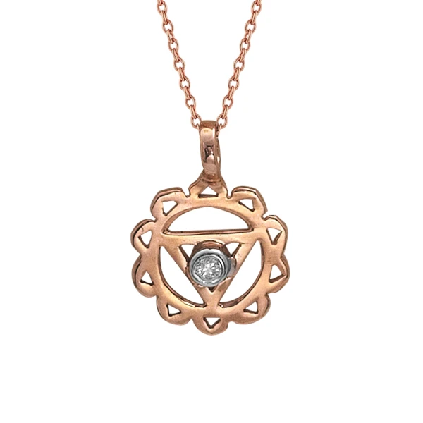 Diamant Goldkette mit Solarplexus-Chakra (Manipura)