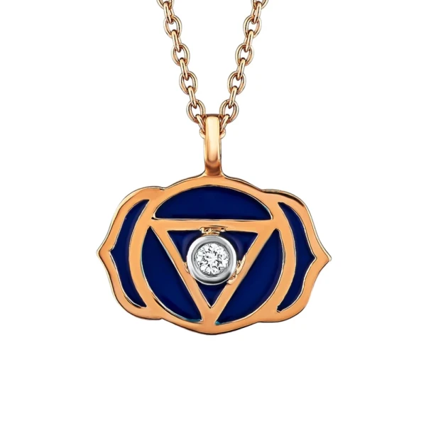 Diamant Stirn Chakra (Ajna) Symbol Halskette
