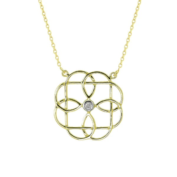 Keltische Symbole – Diamant Vaterliebe/Vaterschaftsknoten Kette