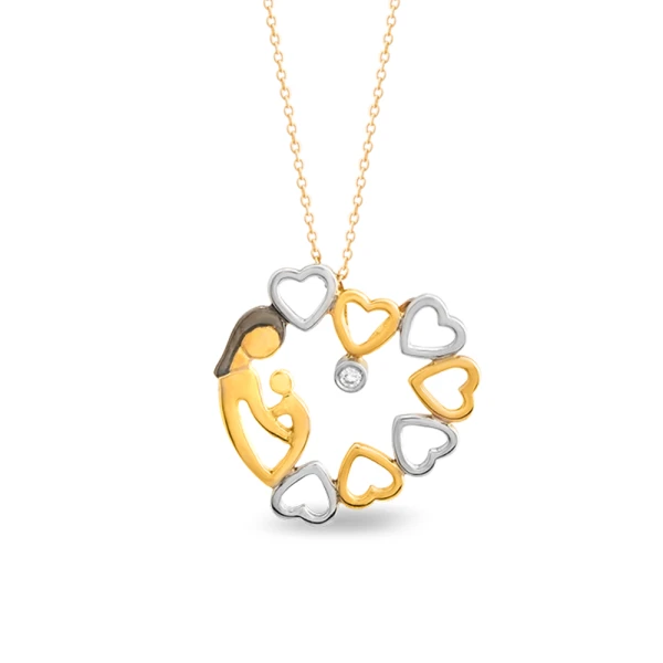Diamant Mutter-Kind Halskette Diamant Mutter-Kind Halskette