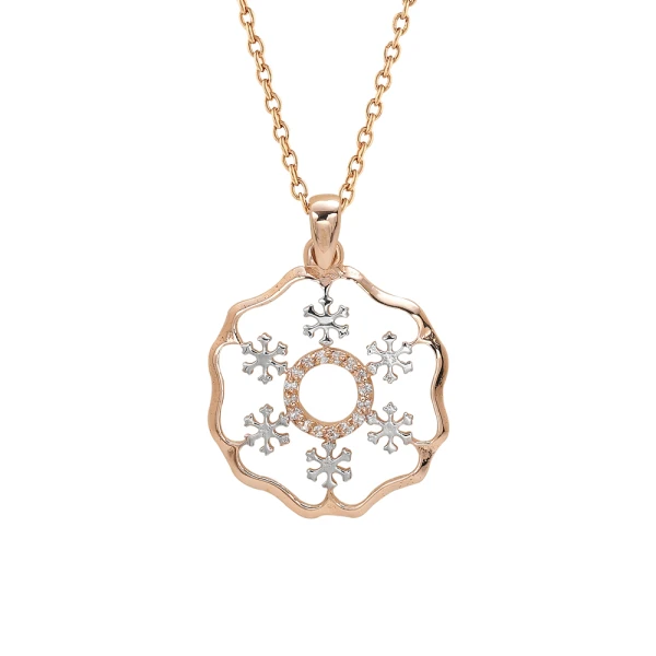Diamant Schneeblumen Kette