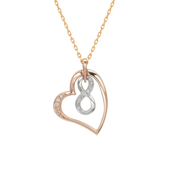 Diamant Unendlichkeits-Herzkette