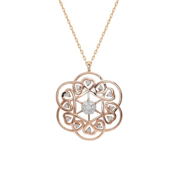 Diamant Herzblume Kette