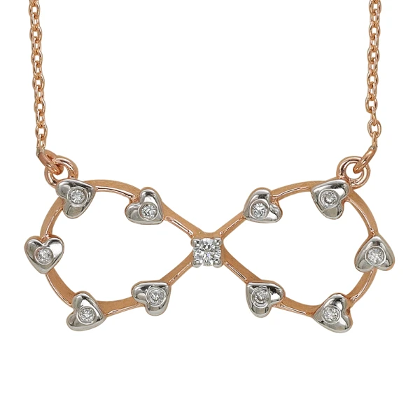 Diamant Unendlichkeits-Herzkette