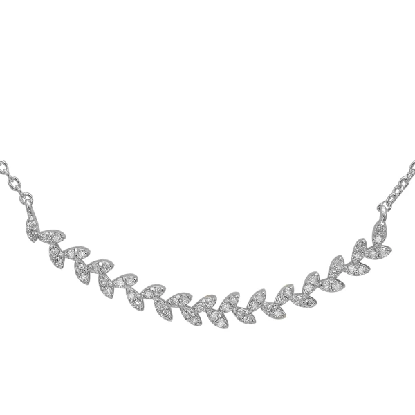 Diamant Blatt Weiß Goldkette