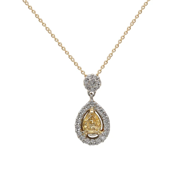 Diamant Tropfen Fancy Color Kette