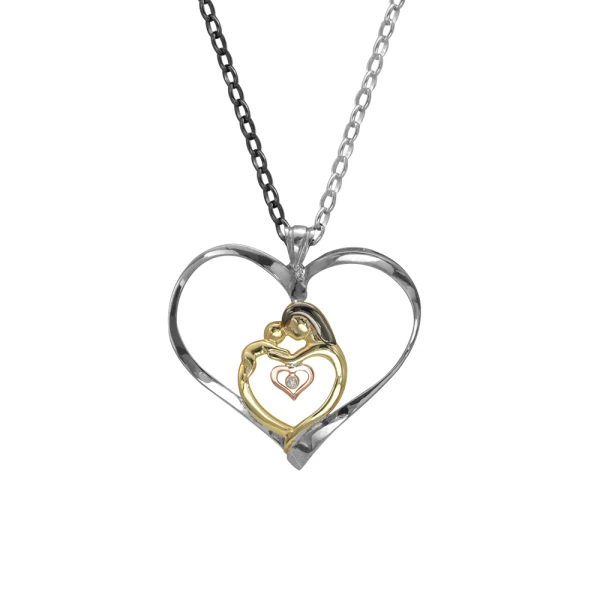 Diamant Gold-Silber Kette mit Diamant