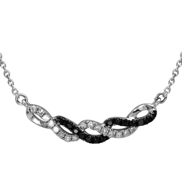 Schwarz-Weiß Diamant Fantasie Kette