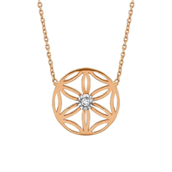 Diamant Lebensblume Halskette