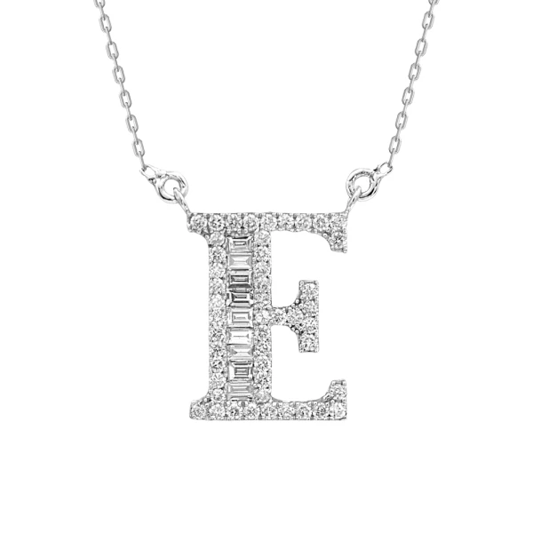 Diamant E Buchstabe Halskette