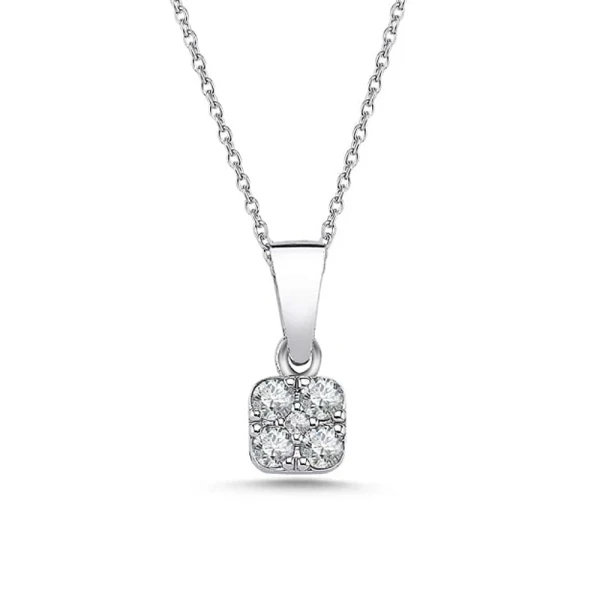 Diamant Effekt Solitärring Halskette
