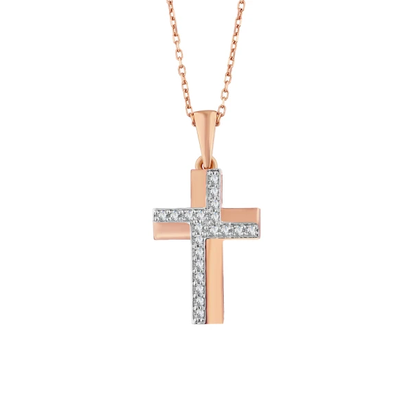 Diamant Kreuz Halskette