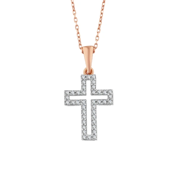 Diamant Kreuz Halskette