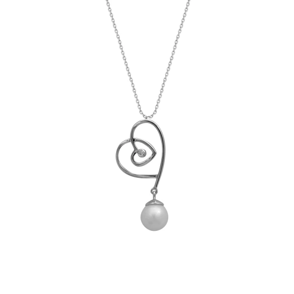 Diamant Perlen-Herz Kette