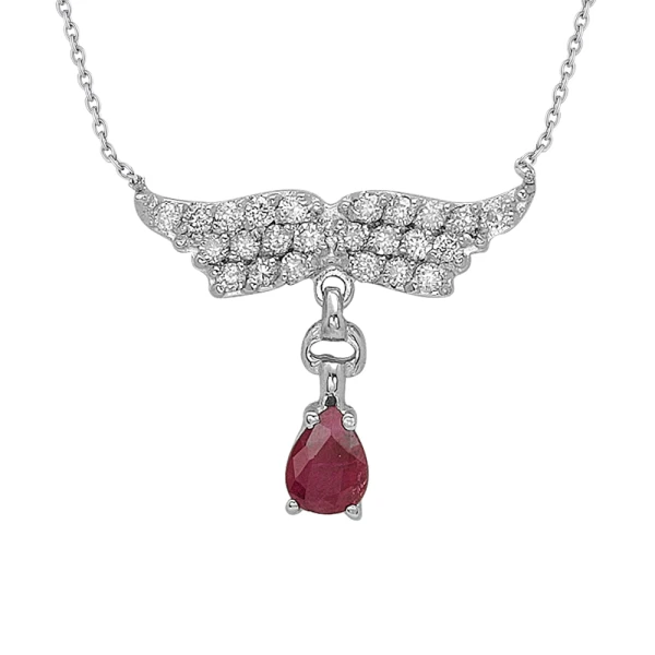 Diamant Rubin Engelsflügel Kette