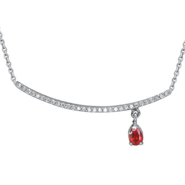 Diamant Rubin Tropfen Kette