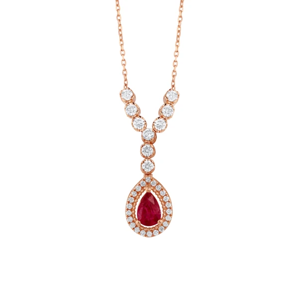 Diamant Rubin Halskette