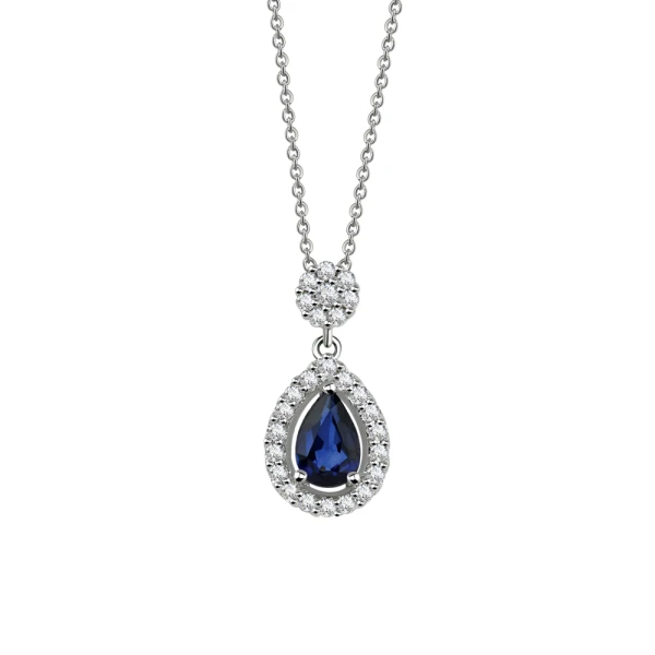Tropfen Diamant Saphir Kette